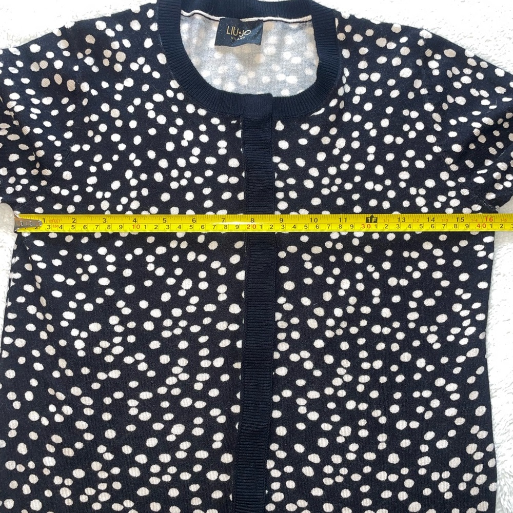 Liu Jo Black and White Dotted Snap Closure Cardigan - Picture 5 of 7